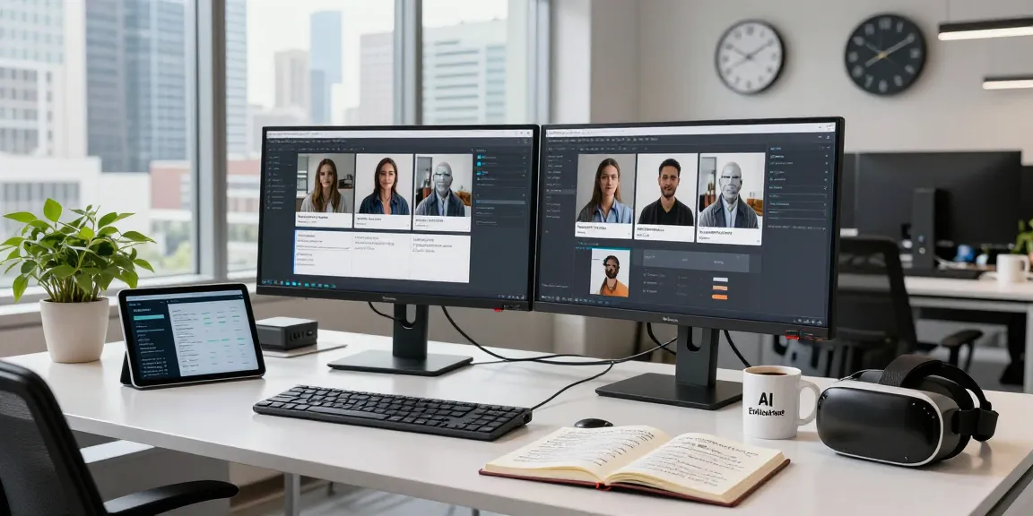 AI detector interface in a modern workspace for effective content moderation.